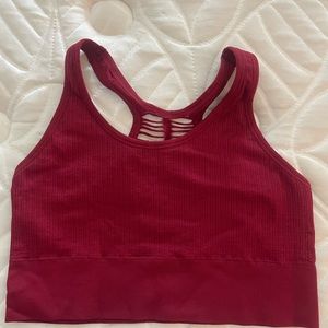 Red sports bra